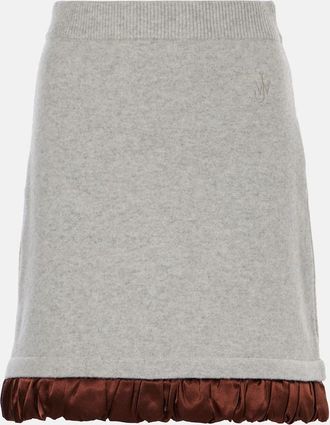 J.W.Anderson Satin-trimmed wool-blend midi skirt