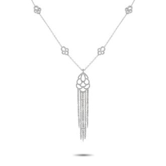 Luxury Bazaar 18K White Gold 5.85ct Diamond Pendant Necklace MF21-040826