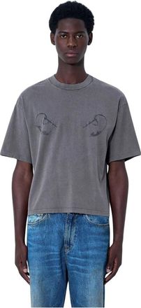 Jean Paul Gaultier Printed Cotton Jersey T-Shirt - Heren - T-shirts - Grijs - S - Katoen - Tops