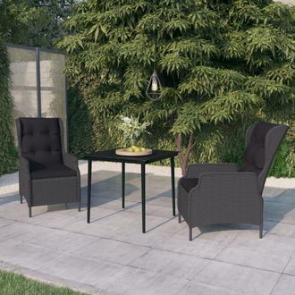 vidaXL Juego De Comedor De Jard&iacute;n 3 Piezas Gris Oscuro Vidaxl