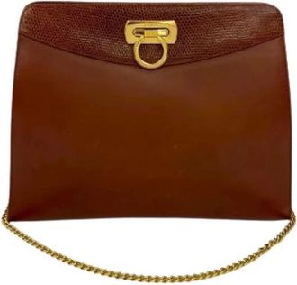 Ferragamo Pre-owned Cross Body Bags, female, Brown, Size: ONE SIZE Pre-owned Leather Shoulder Bag