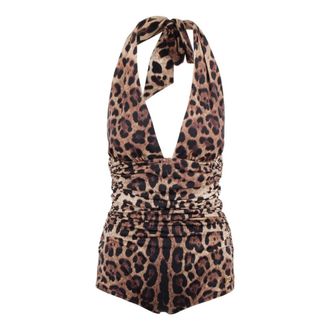 Dolce & Gabbana One-piece, female, Multicolor, Size: XL One-piece swimsuit with animal print