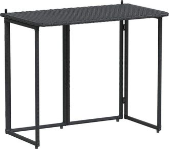 vidaXL Vidaxl - Mesa de jardín plegable de ratán sintético negra 90x51x75 cm