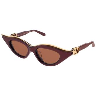 Valentino Ladies Gold Tone Rectangular Sunglasses VGOLDCUTIIVLS114B