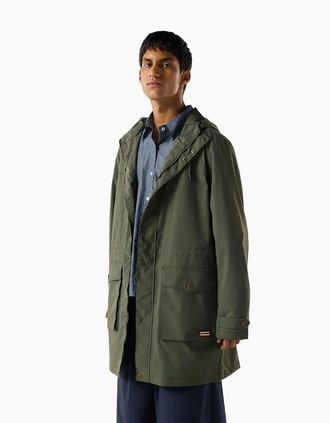 Hunter Mens Hunter Lightweight Waterproof Mens Green Rain Parkas - Size: Regular/36
