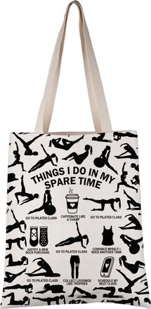 Generic PYOUL Pilates Teacher Appreciation Gift Pilates Time Tote Bag Pilates Instructor Handbag Pilates Merch (Pilates Time Tote)