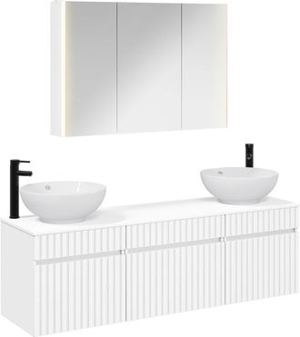 vidaXL Juego De Muebles De Ba&ntilde;o 4 Uds. Blanco Madera De Ingenier&iacute;a Vidaxl