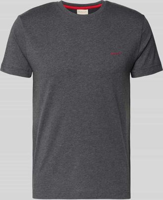 GANT T-Shirt mit Label-Detail in Dunkelgrau, Gr&ouml;&szlig;e XXXL