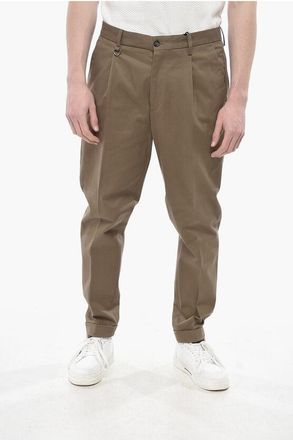 Paolo Pecora DUOMO Stretch Cotton Chino Trousers with Single Pleat size 50