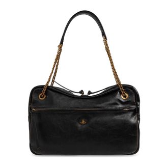 Vivienne Westwood Dolce Grote Tas - Dames - Schoudertassen - Zwart - ONE Size - Leer - Tassen