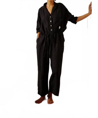 L.F.Markey Maxim Short Sleeve Jumpsuit In Black