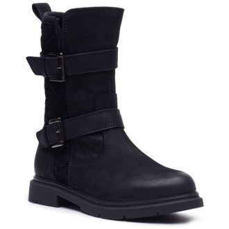 Hush Puppies Celine Gespschoen Leer Dames ZWARTE Boots