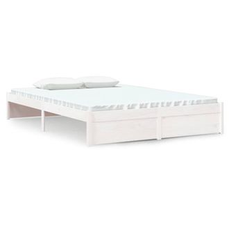 Berkfield Home Bed Frame White Solid Wood 140x200 cm