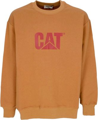 CAT Big Cat Logo Crewneck Sweatshirt - Heren - Sweatshirts - Bruin - S - Katoen - Hoodies & sweatvesten