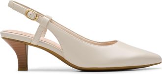 Clarks Womens Kepley Lane, Off White Leather, 8.5