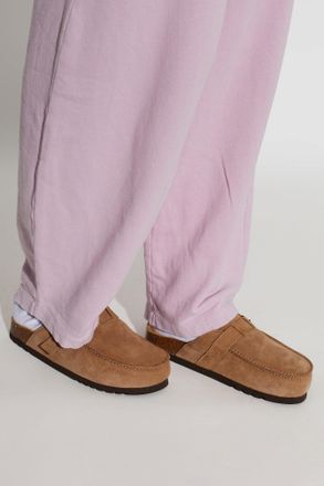 Scholl Leather Slippers Dakota Fur, Womens, Brown