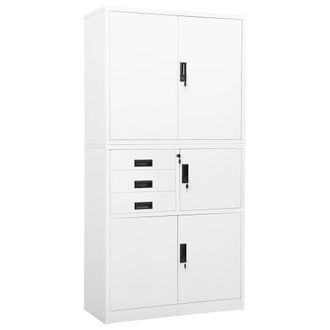 vidaXL Armario De Oficina De Acero Blanco 90x40x180 Cm Vidaxl