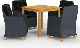 vidaXL Vidaxl - Juego De Comedor Para Jard&iacute;n De 5 Piezas Gris Oscuro