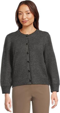 Michael Stars Parson Crew Neck Cardi Womens Sweater Charcoal : LG (US 8-10), Acrylic/Elastane/Polyester