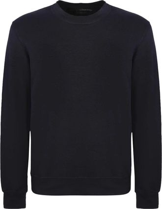 Original Vintage Blauwe Linnen Sweatshirt met Ronde Hals - Heren - Sweatshirts - Blauw - XL - Linnen - Hoodies & sweatvesten