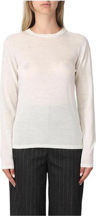 Max Mara Cashmere Knitwear, female, White, Size: XS Cashmere Crewneck Sweater