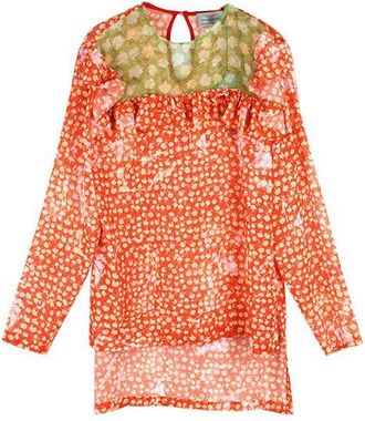 Preen Red ditzy floral georgette Darla blouse Size L