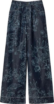 Twin-Set Pantaloni con motivo intrecciato - Blu