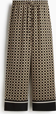 H&M Gemusterte Hose mit Kordelzug - Schwarz