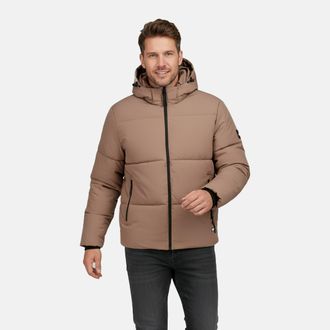 Cars Jeans Steppjacke CARS JEANS COSEY, Herren, Gr. L, taupe, Web, Obermaterial: 100% Polyester, unifarben, normal, Rippb&uuml;ndchen, Jacken Steppjacke