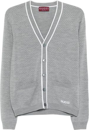 Gucci Vest met geborduurd logo - Grijs