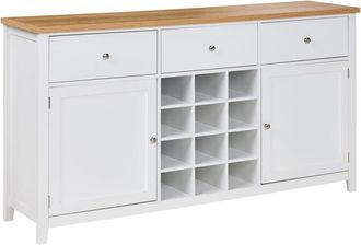 Beliani Beliani - Credenza a 2 ante con ripiani e ante Portabottiglie Stile moderno elegante Bianco Lucaston