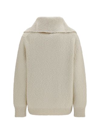 Malo Sailor Collar Cashmere-Wool Blend Sweater - Beige
