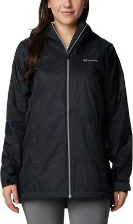 Columbia Switchback Lined Rain Jacket Women Black Waterproof Full Zip FTS1597