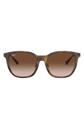 Ray-Ban 55mm Gradient Square Sunglasses in Light Havana /Brown Gradient at Nordstrom