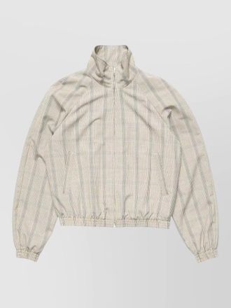 Acne Studios checked crewneck jacket high collar cuffs