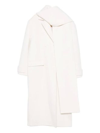 Sandro wool double breasted coat - women - Wool - 38 - Neutrals