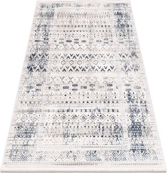 RugsX Distin 0833a Blu Navy / Blu / Bianco Tappeto Moderno - Boho, Vintage, Frange Blue 160x230 Cm