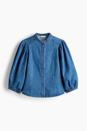 H&M Denim Blouse in Denim Blue at Nordstrom, Size Xx-Large