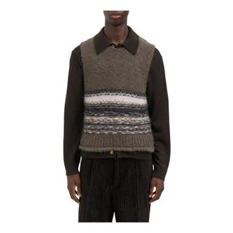 Our Legacy Sleeveless Jumpers, male, Gray, L, Mm4253Pb Knit Vest