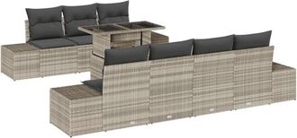 vidaXL Vidaxl - Garden Sofa Set 8 pcs Light Grey, Dark Grey 100 x 55 x 73 cm