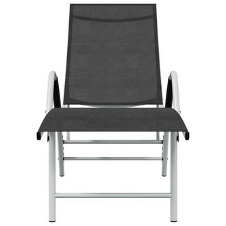 Berkfield Home Sun Lounger Textilene & Aluminium Black