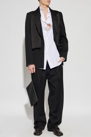 Maison Margiela Wool Trousers With Pleats, Mens, Black