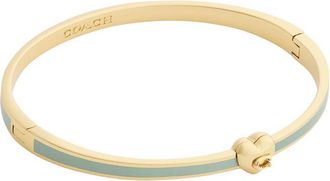 Coach Heart Enamelled Bangle - Light Green - One Size
