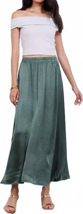 La Made Silky Volume Skirt In Green
