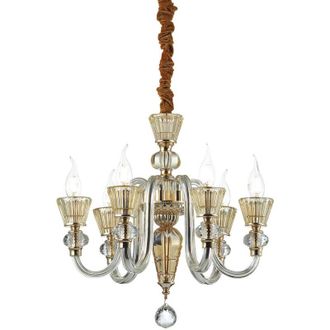 Ideal Lux Ideal Lux - Strauss - L&aacute;mpara De Ara&ntilde;a De 6 Luces, Acabado En Oro Rosa, E14