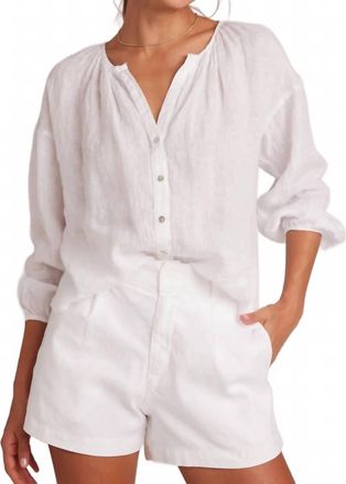 Bella Dahl Womens Shirred Neck Blouse In White