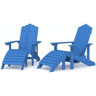 vidaXL Jardim Adirondack Sillas Con Pies Admite 2 Pcs Pead Cyan