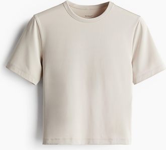 H&M Cropped Sportshirt mit DryMove - Brown