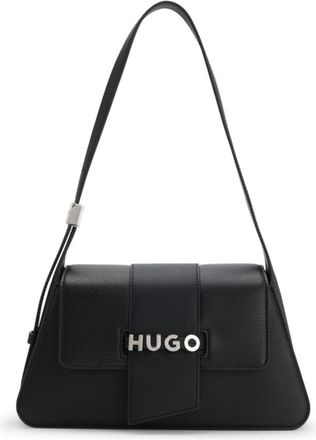 HUGO BOSS Faux-leather shoulder bag with logo hardware