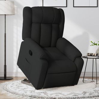 vidaXL Sill&oacute;n Reclinable Elevable Tela Negro Vidaxl